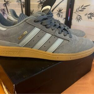 Adidas Gray and Gold busenitz Sneakers